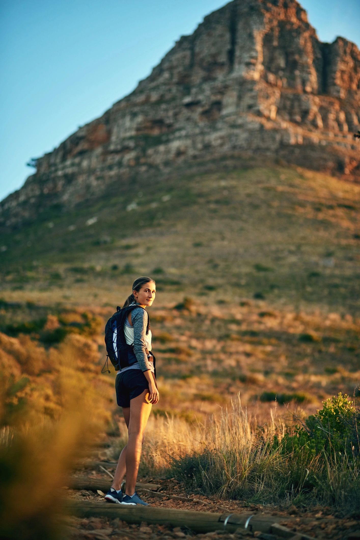 Hiker on a mountain trail